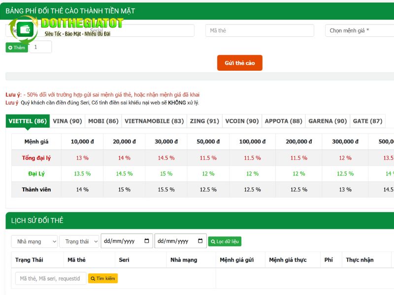 Cách Nạp DLS 2024 Bằng Thẻ Điện Thoại Qua Doithegiatot.com Uy Tín