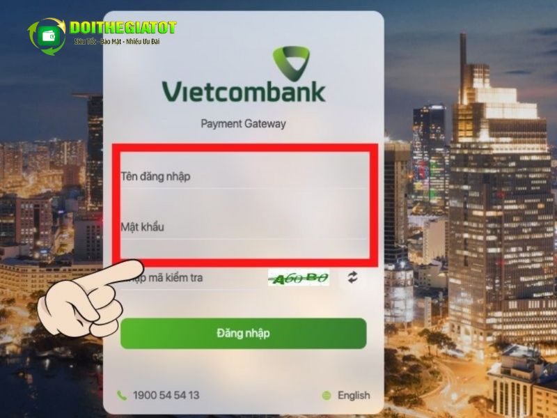 Đăng nhập vào tài khoản ngân hàng bạn muốn thanh toán
