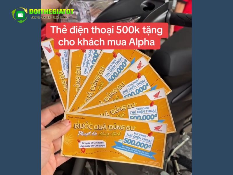 Thẻ điện thoại của Honda dành tặng cho khách hàng mua xe máy