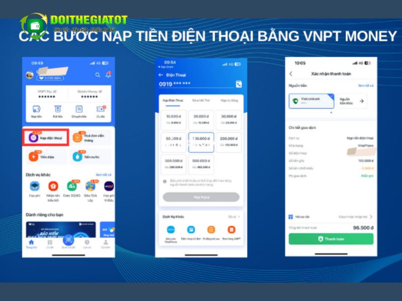Nạp tiền sang Payoo để thanh toán tiền điện thoại bằng các ứng dụng ví khác rất đơn giản