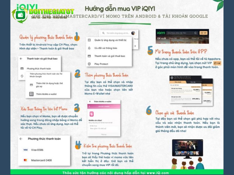 Các bước thanh toán bằng MoMo để gia hạn gói VIP IQiYi