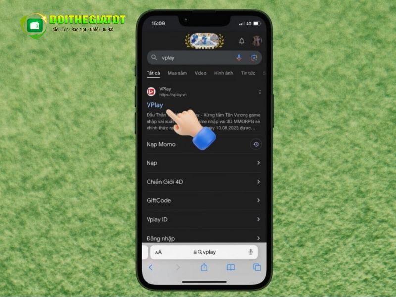 Trên trình duyệt của điện thoại, tìm trang web Vpay.vn