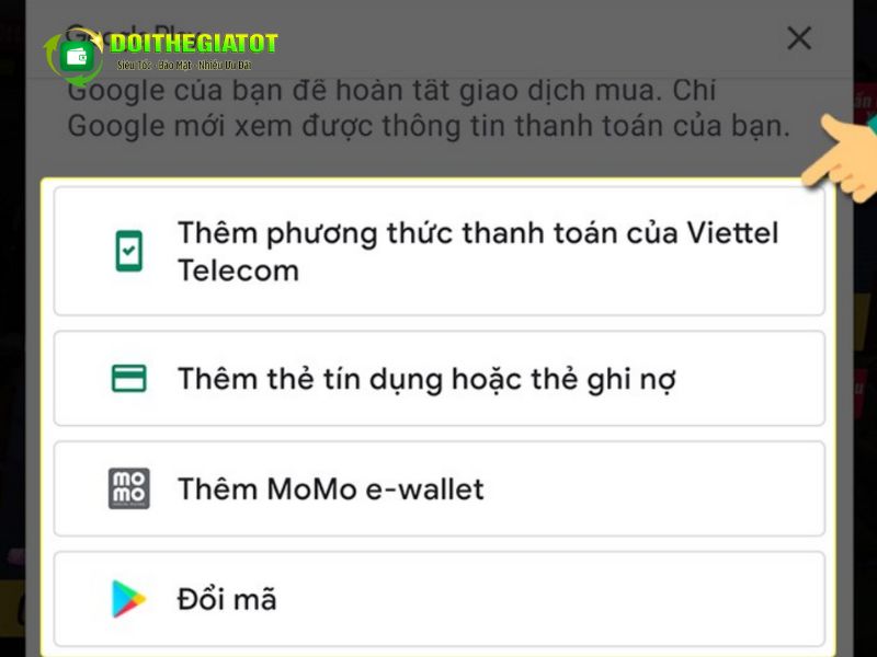 Thêm phương thức thanh toán phù hợp