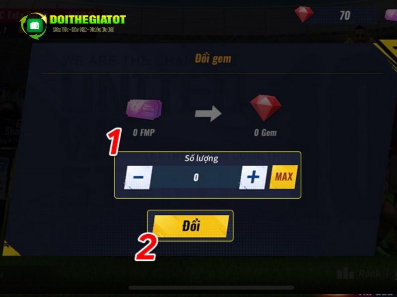 Bấm vào nút đổi để hoàn tất