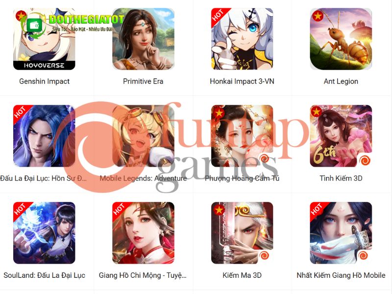 Funtap là nhà phát hành rất nhiều game online hot tại thị trường Việt Nam