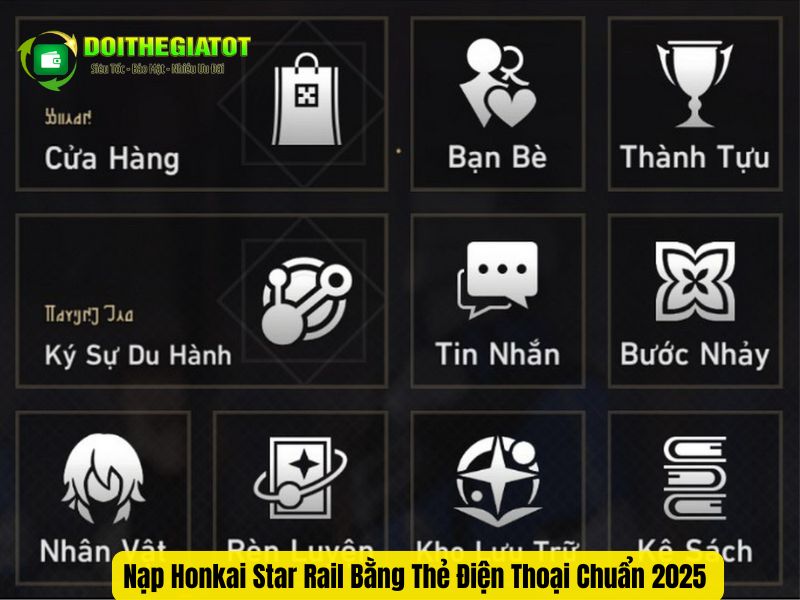 Đăng nhập vào trò chơi, vào phần Menu chọn mục Cửa Hàng
