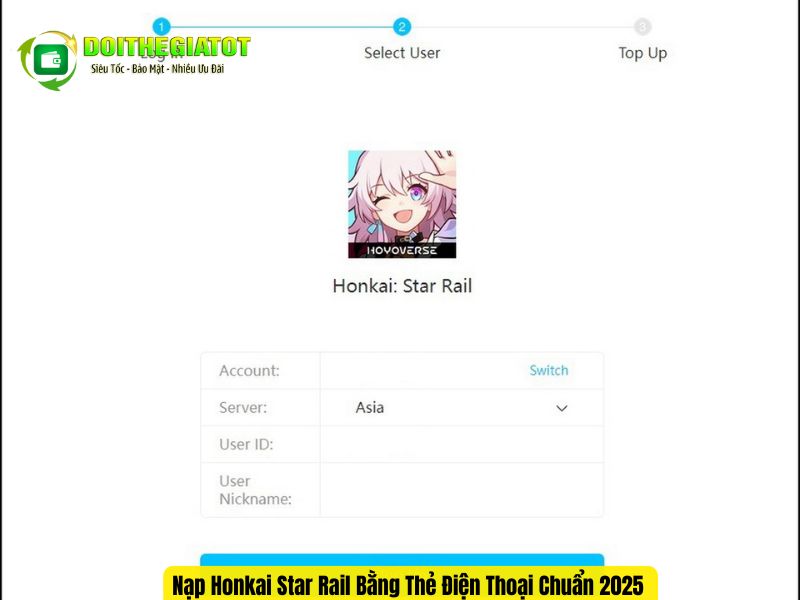 Truy cập trang nạp chính thức của Honkai Star Rail
