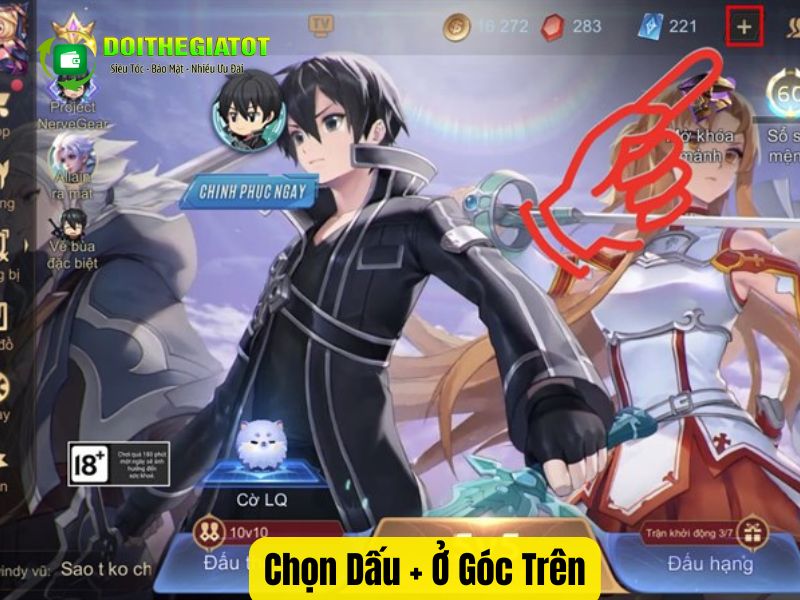 Nếu đã rút tiền thành công về tài khoản thì có thể vào trong game chọn nút dấu +