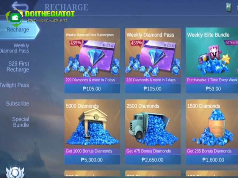 Có thể nạp thẻ điện thoại cho game Mobile Legends Bang Bang
