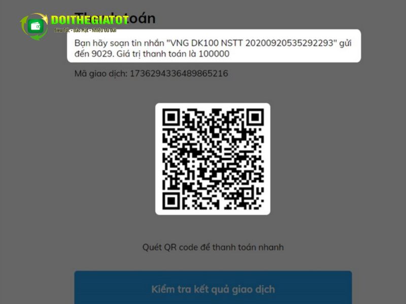Quét mã QR để tiếp tục thanh toán