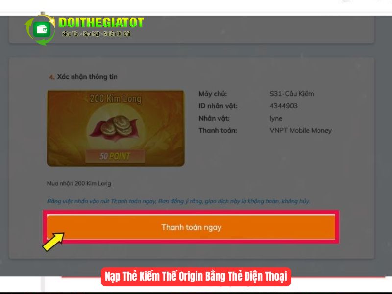 Bấm xác nhận sau khi đã kiểm tra thông tin đầy đủ