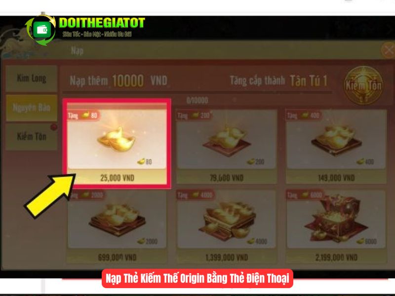 Chọn gói nạp phù hợp với bạn