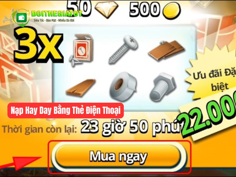 Trong giao diện game có lựa chọn mua ngay, bấm chọn