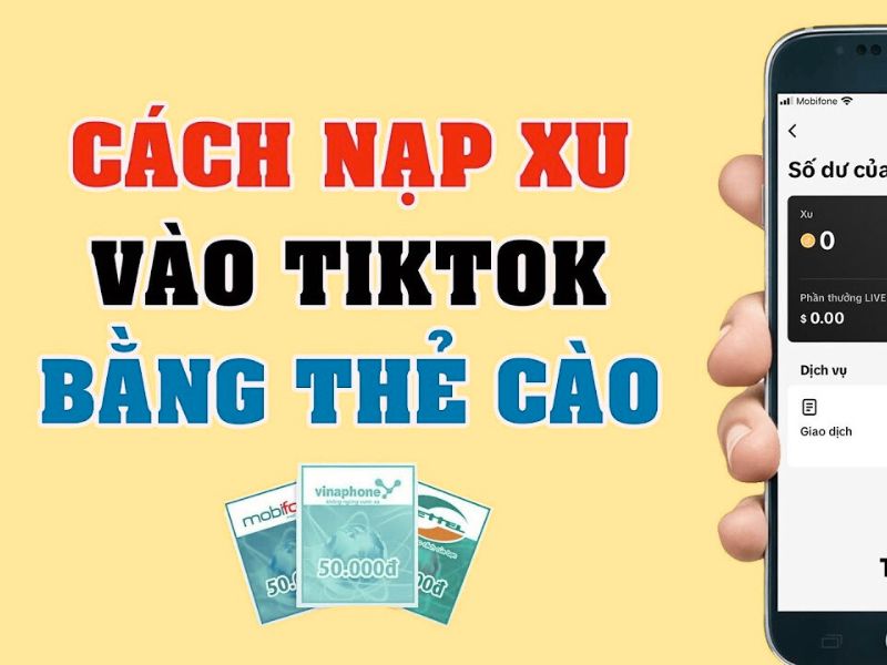 Nạp xu Tiktok bằng thẻ cào điện thoại cần qua một website trung gian uy tín